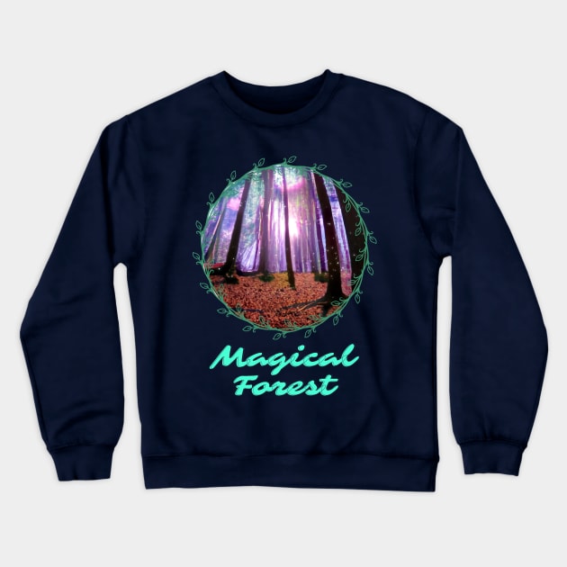 Ilustracion de bosque magico hecho por una I.A Crewneck Sweatshirt by CrowsDsg